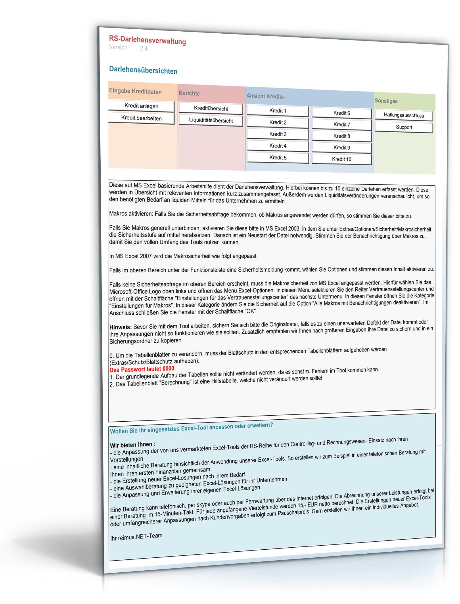 Darlehensverwaltung Dokument zum Download