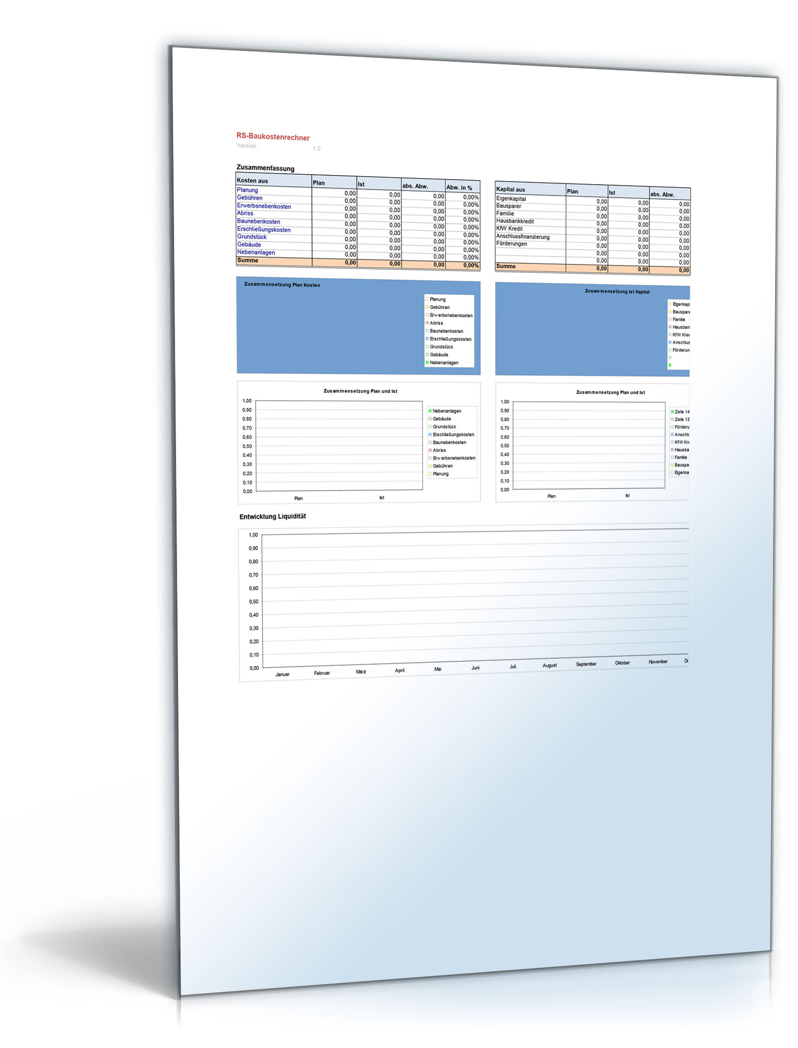 Baukostenrechner Dokument zum Download