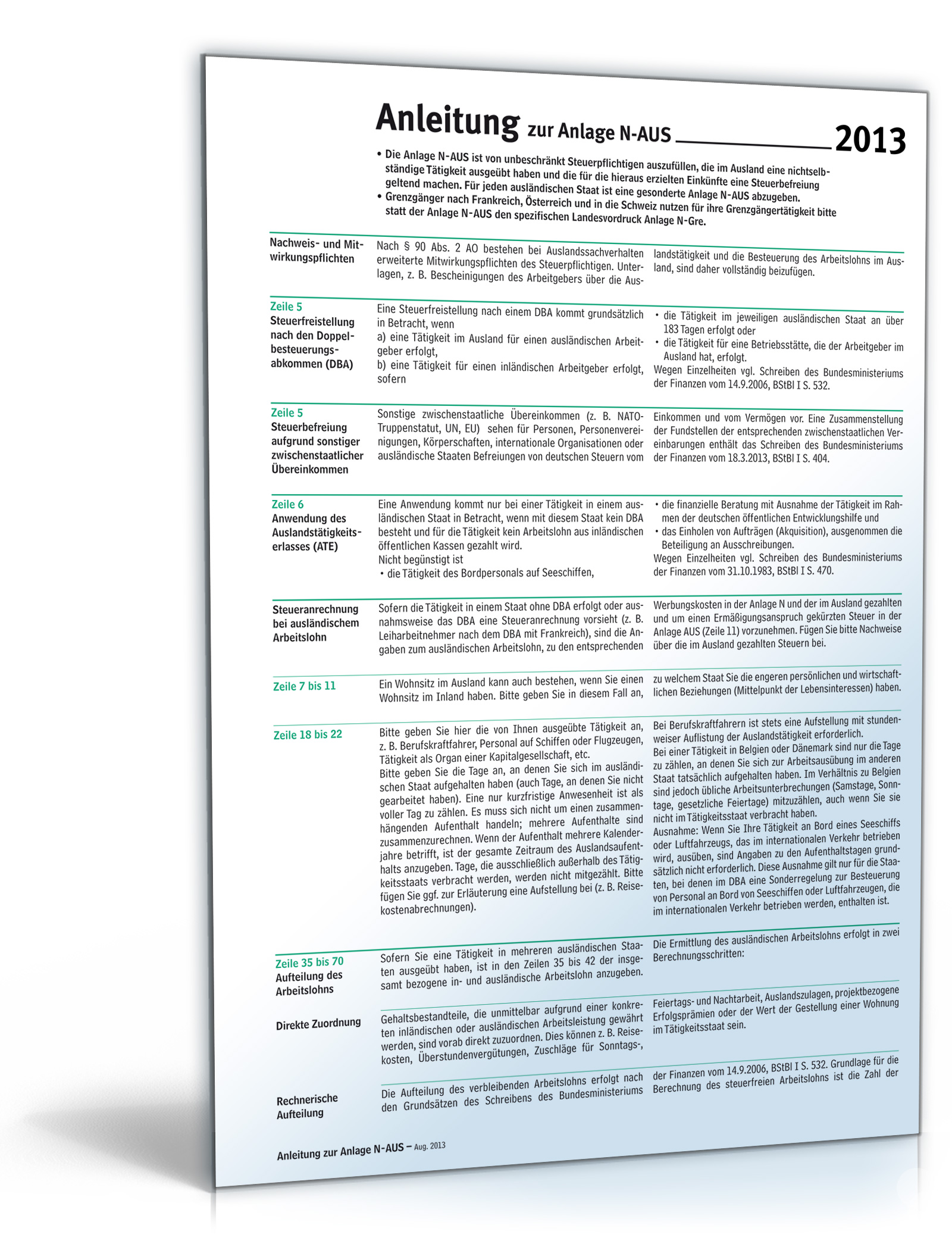 Anleitung zur Anlage N-AUS 2013 Dokument zum Download