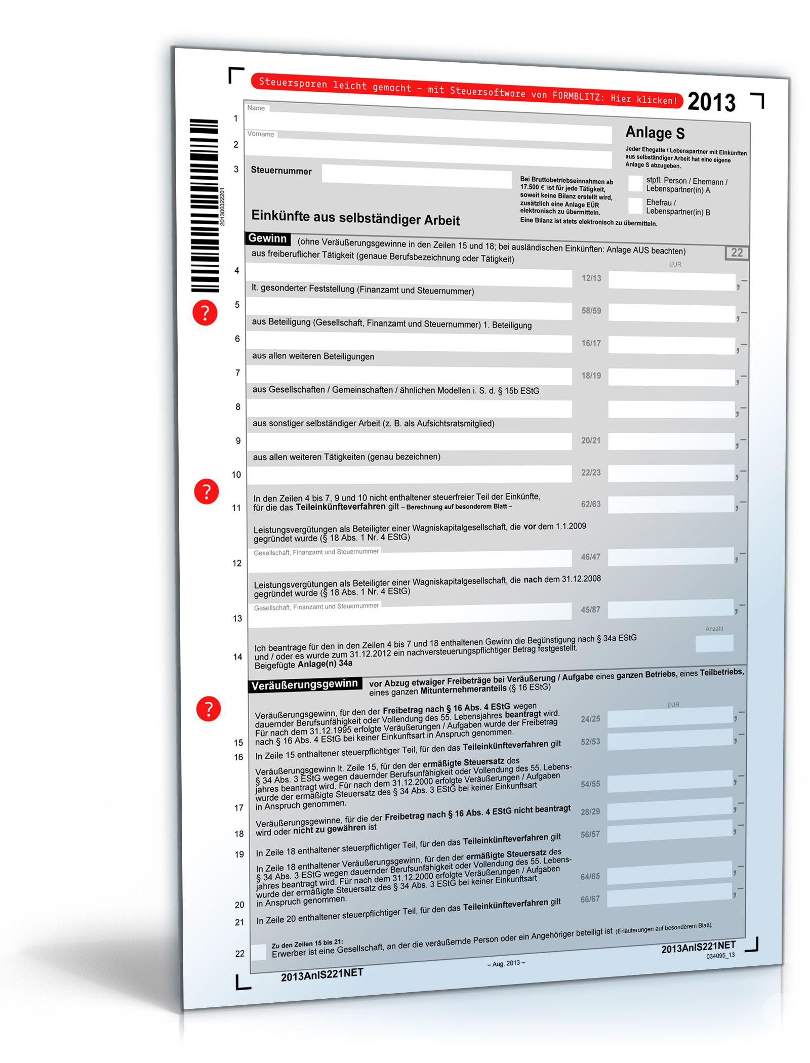 Anlage S 2013 Dokument zum Download