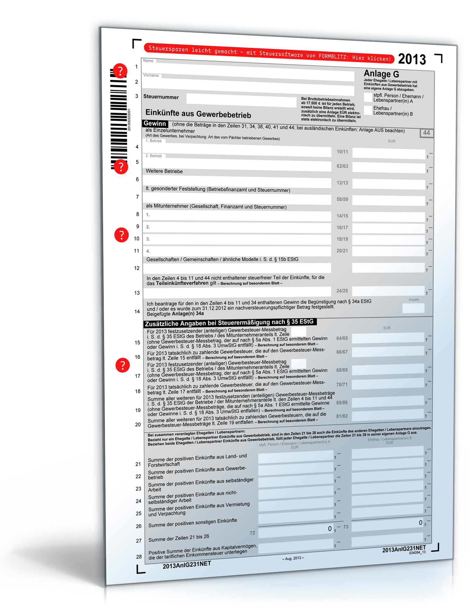 Anlage G 2013 Dokument zum Download