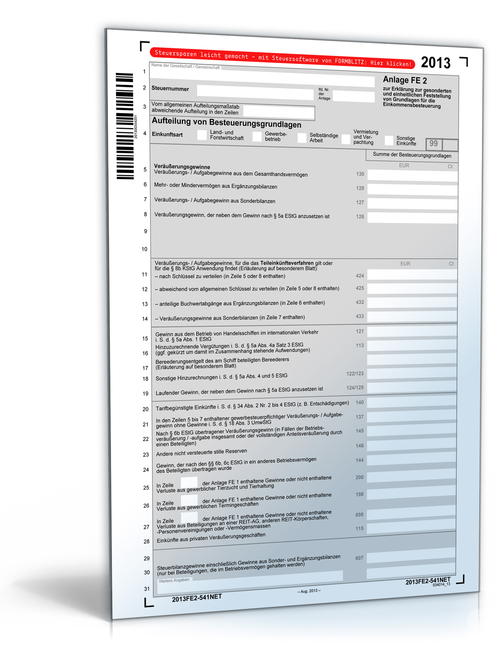 Anlage FE 2 2013 Dokument zum Download