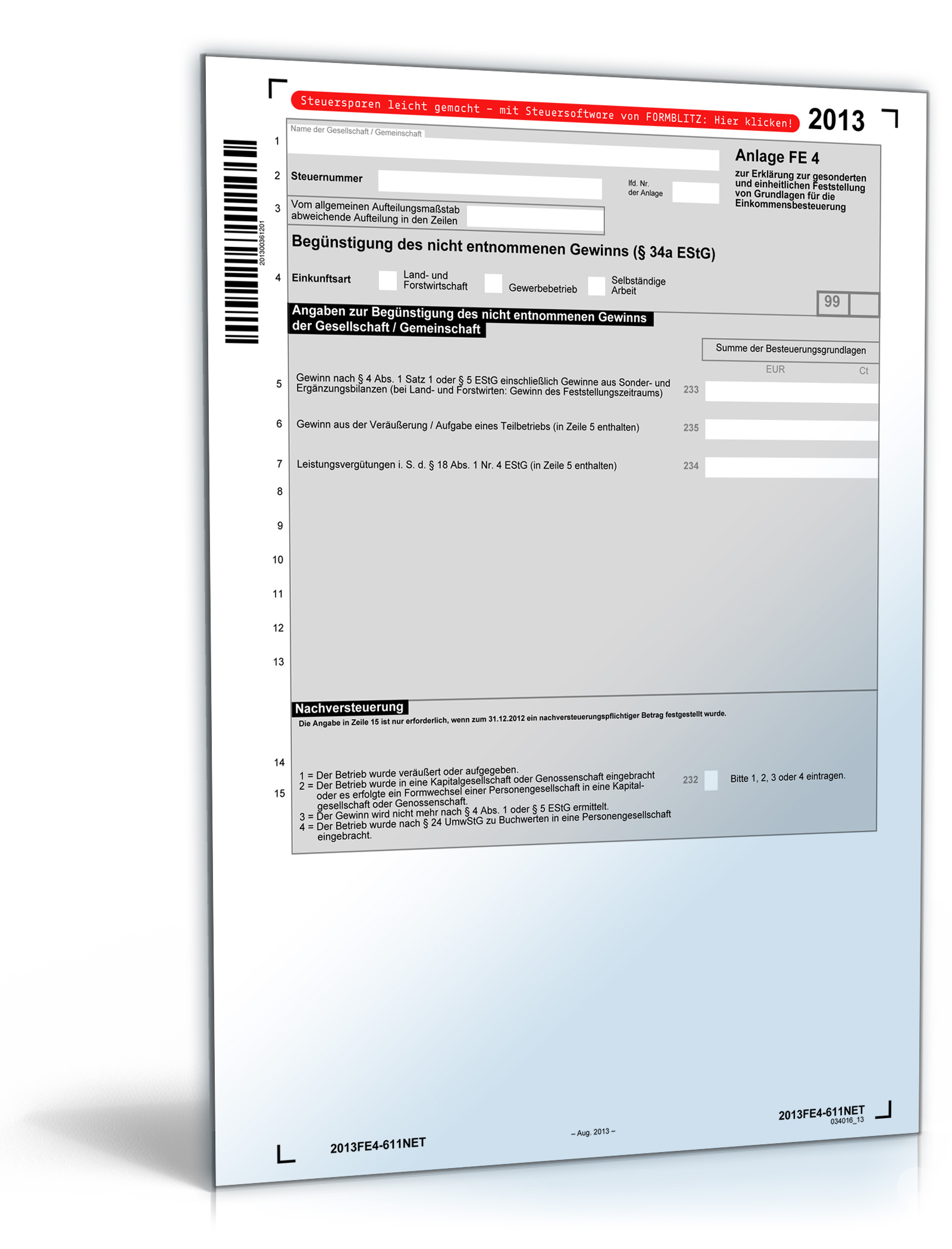 Anlage FE 4 2013 Dokument zum Download