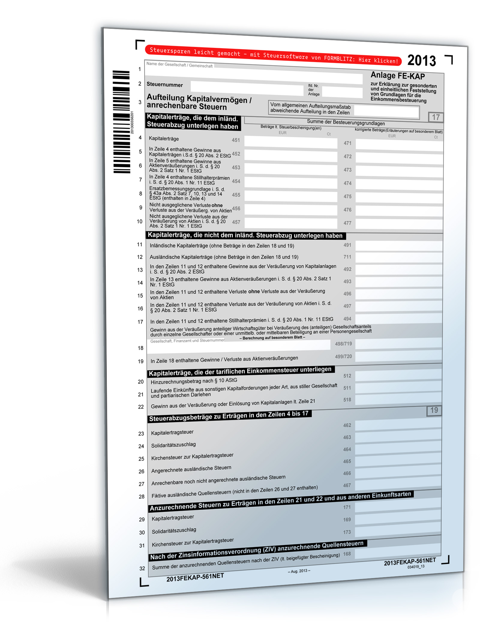 Anlage FE-KAP 2013 Dokument zum Download