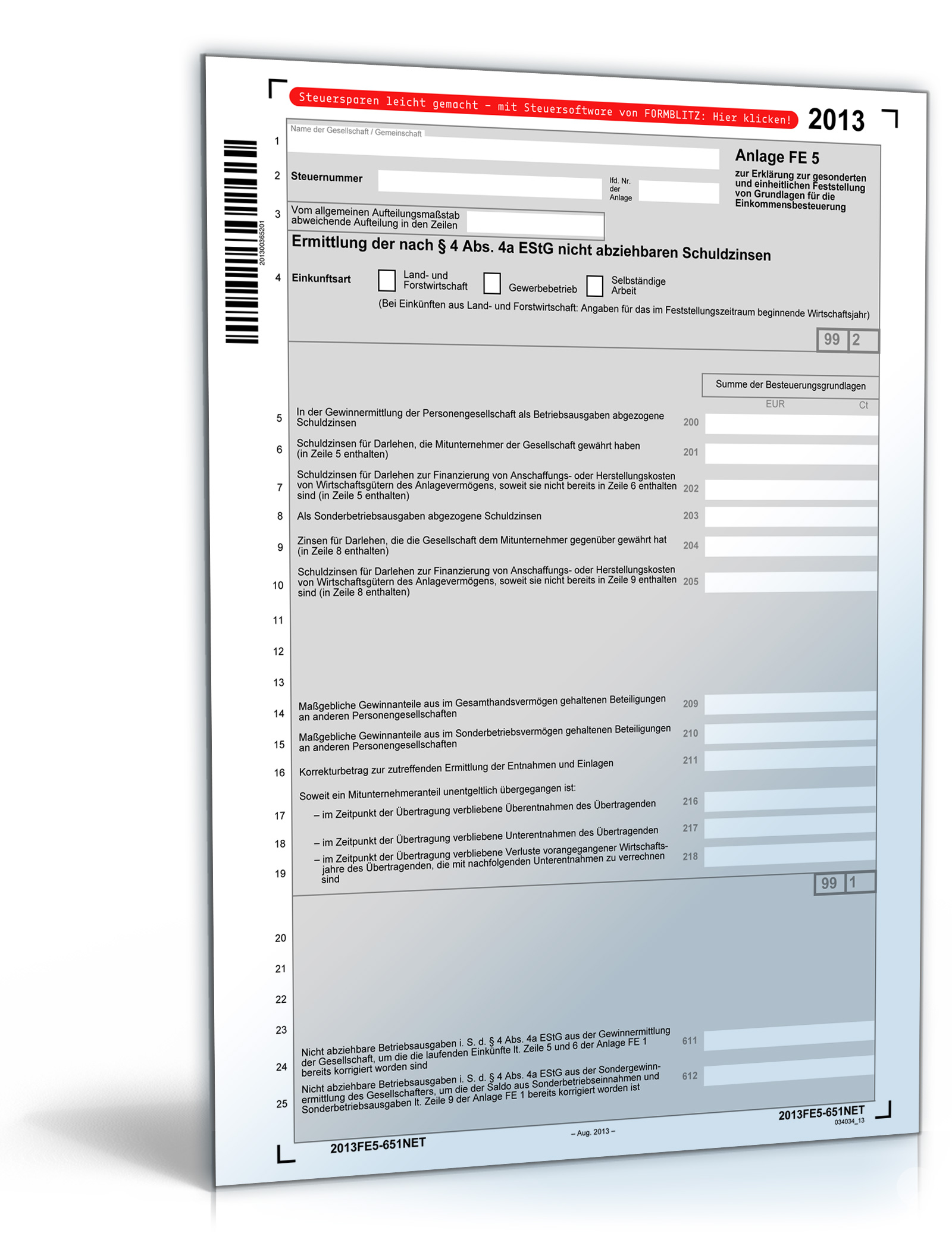 Anlage FE 5 2013 Dokument zum Download