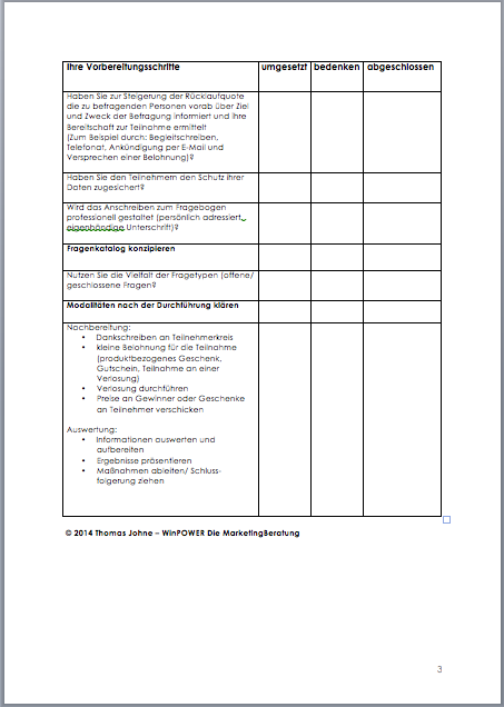 Checkliste - Kundenbefragung Dokument zum Download