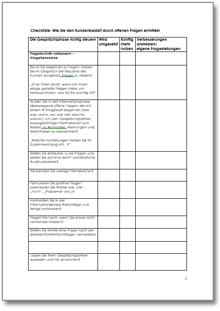 Checkliste - Kundenbedarf ermitteln Dokument zum Download