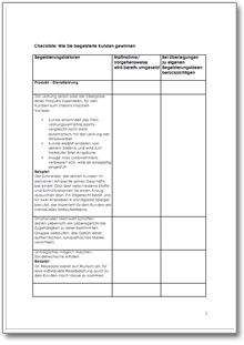 Checkliste - Begeisterte Kunden gewinnen Dokument zum Download