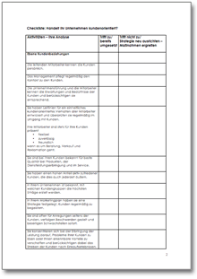 Checkliste - Kundenorientierung Dokument zum Download