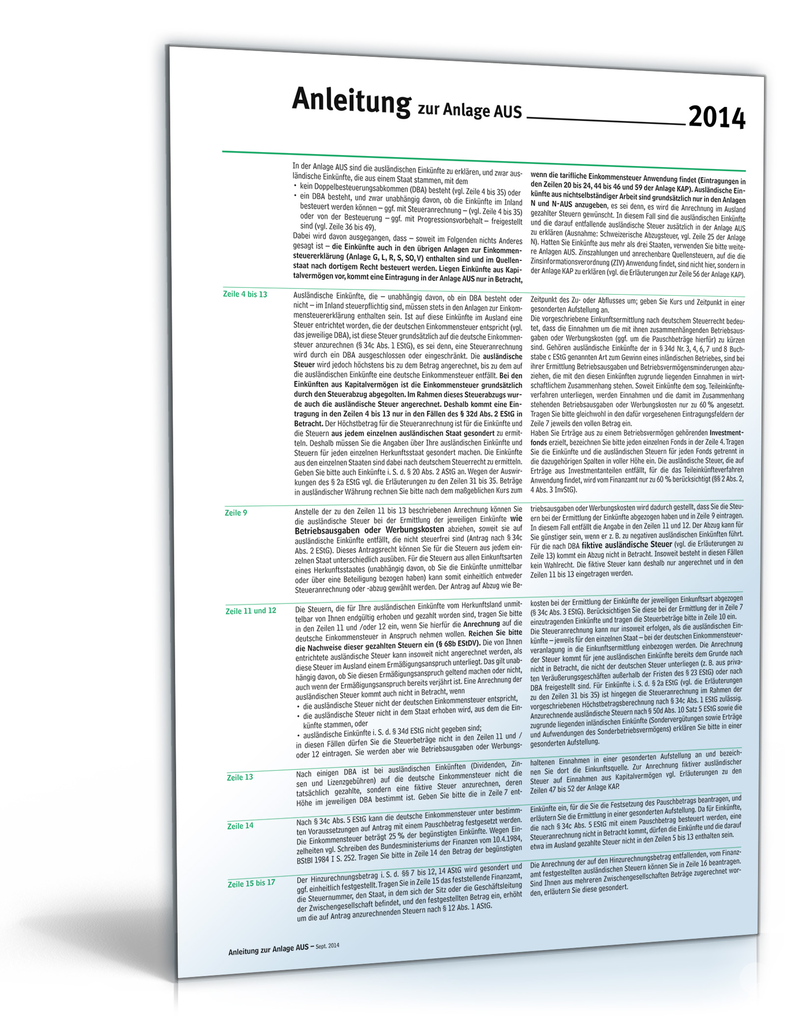 Anleitung zur Anlage AUS 2014 Dokument zum Download