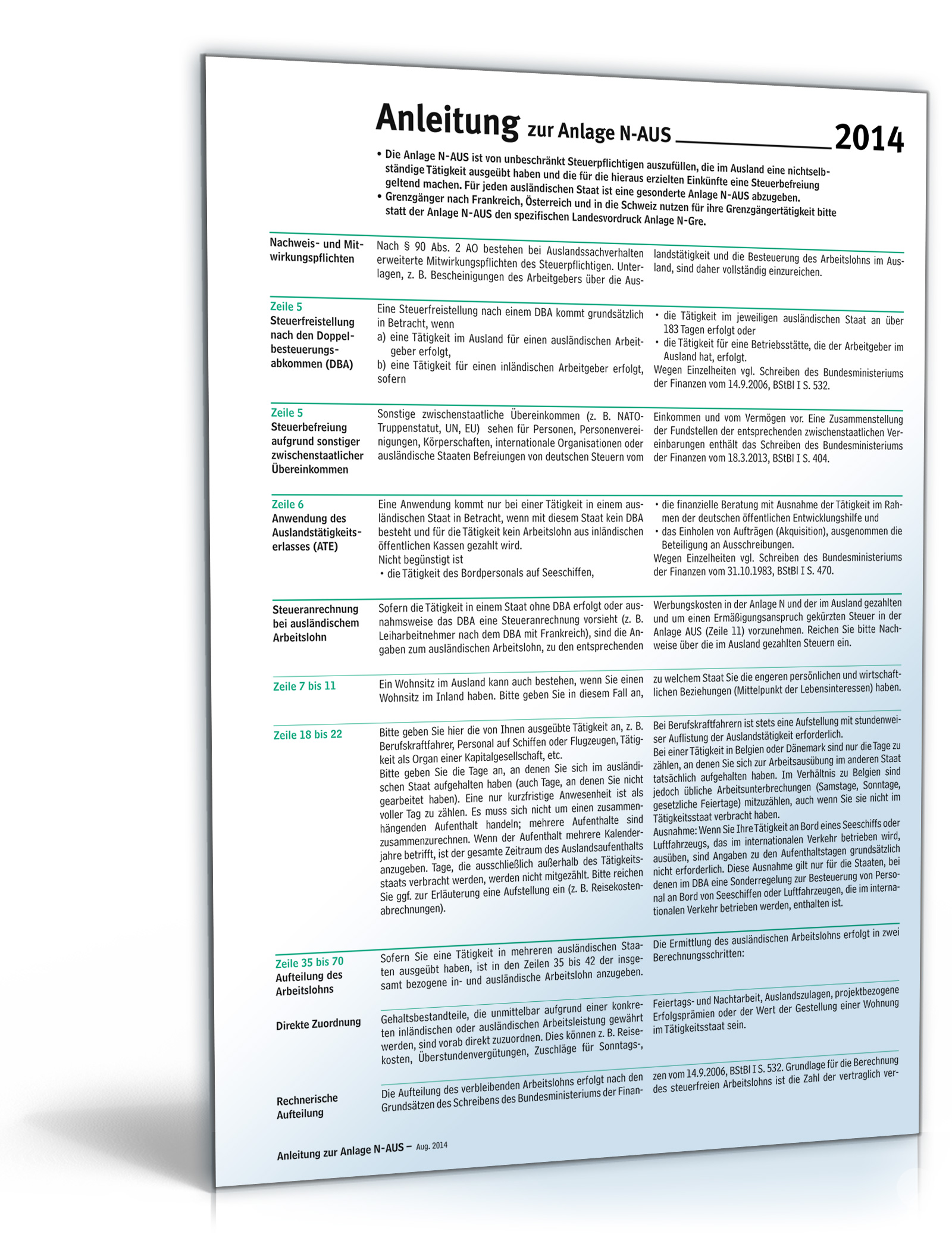 Anleitung zur Anlage N-AUS 2014 Dokument zum Download