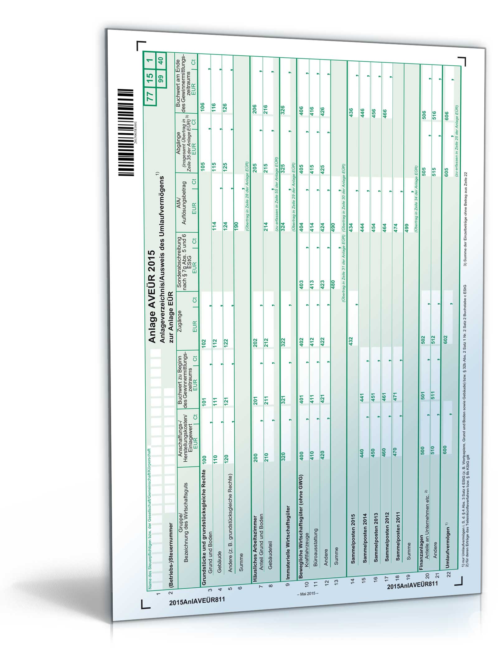 Anlage AVEÜR 2015 Dokument zum Download