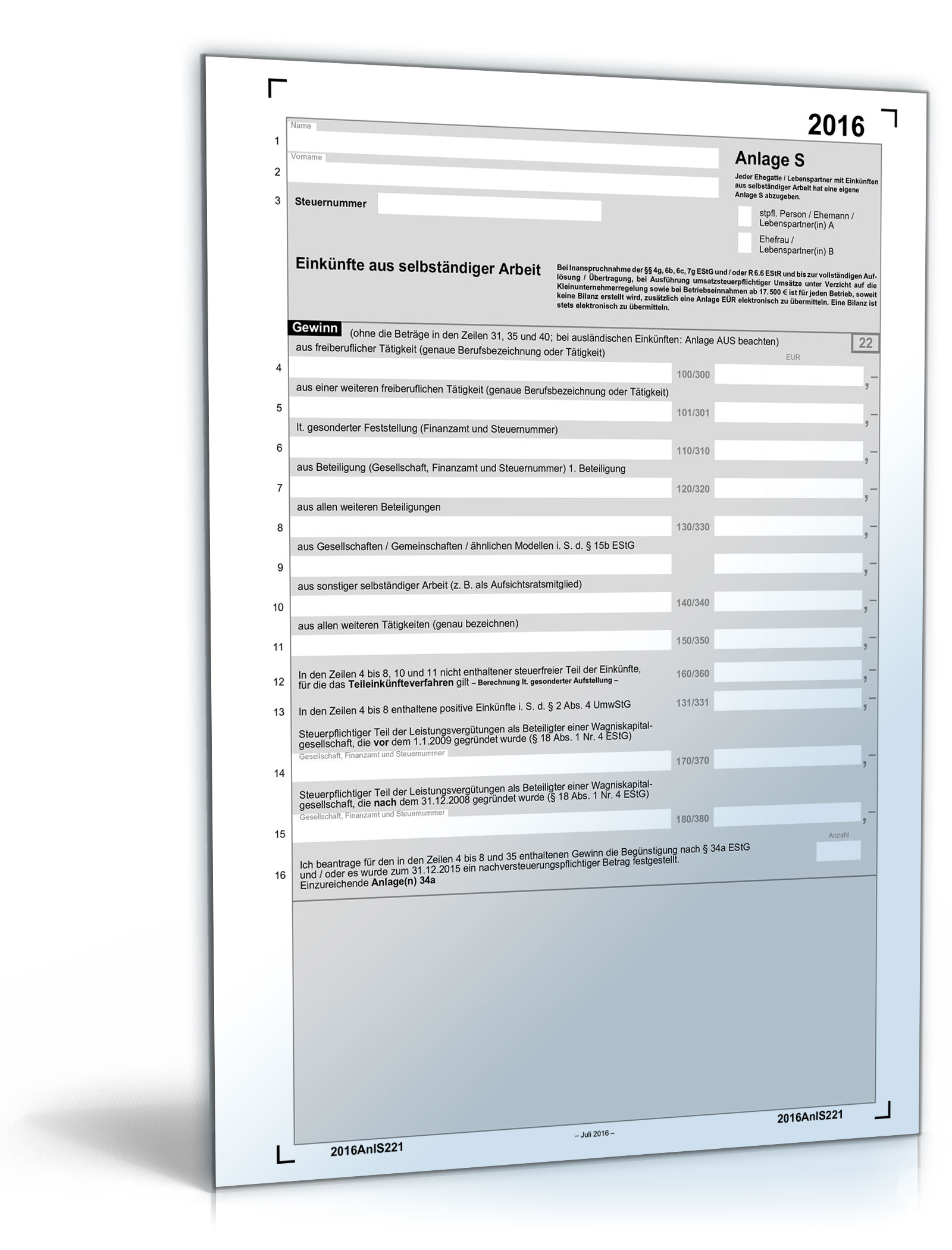 Anlage S 2016 Dokument zum Download