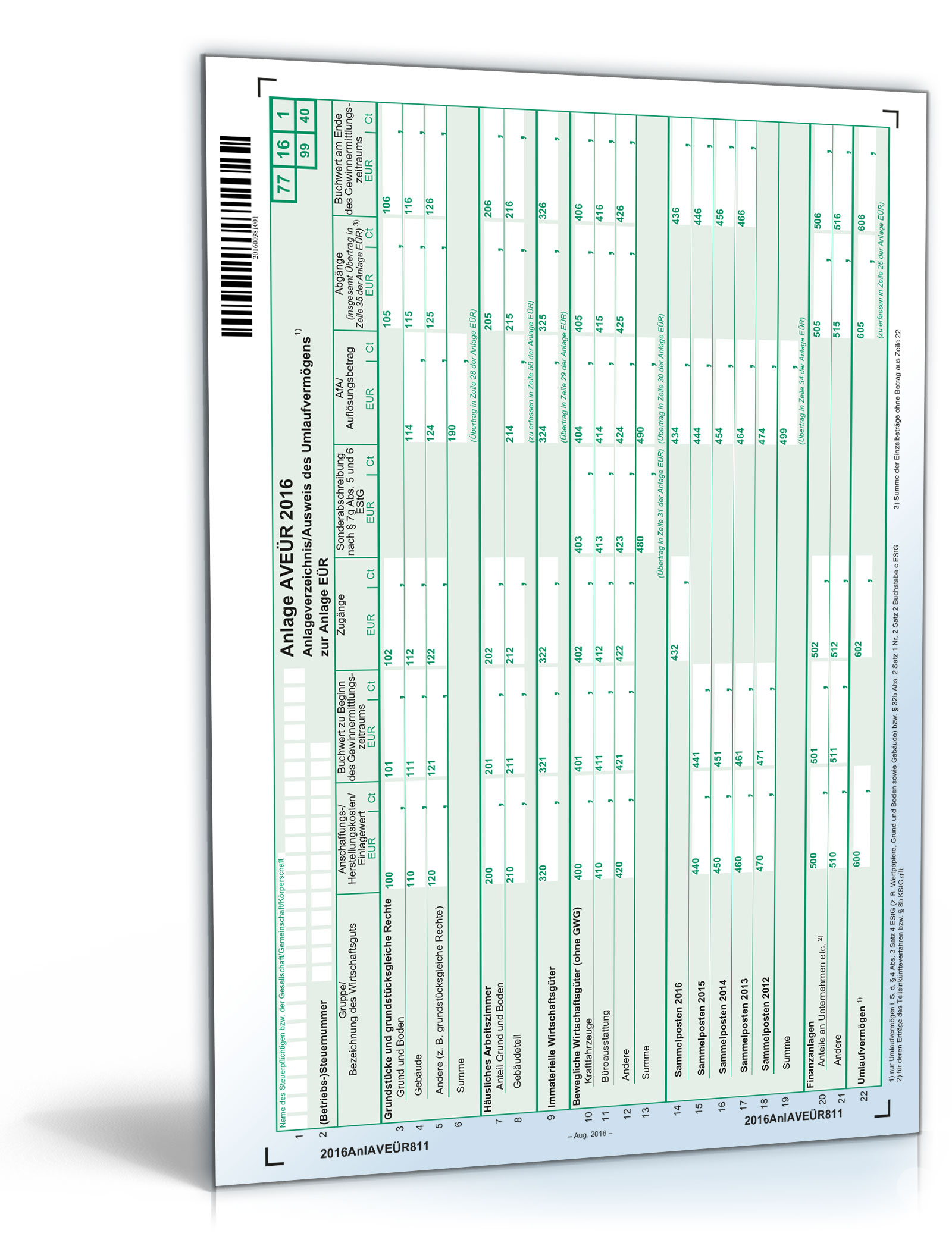 Anlage AVEÜR 2016 Dokument zum Download