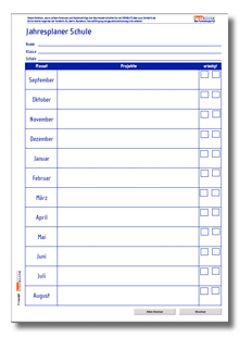 Jahresplaner Schule Dokument zum Download