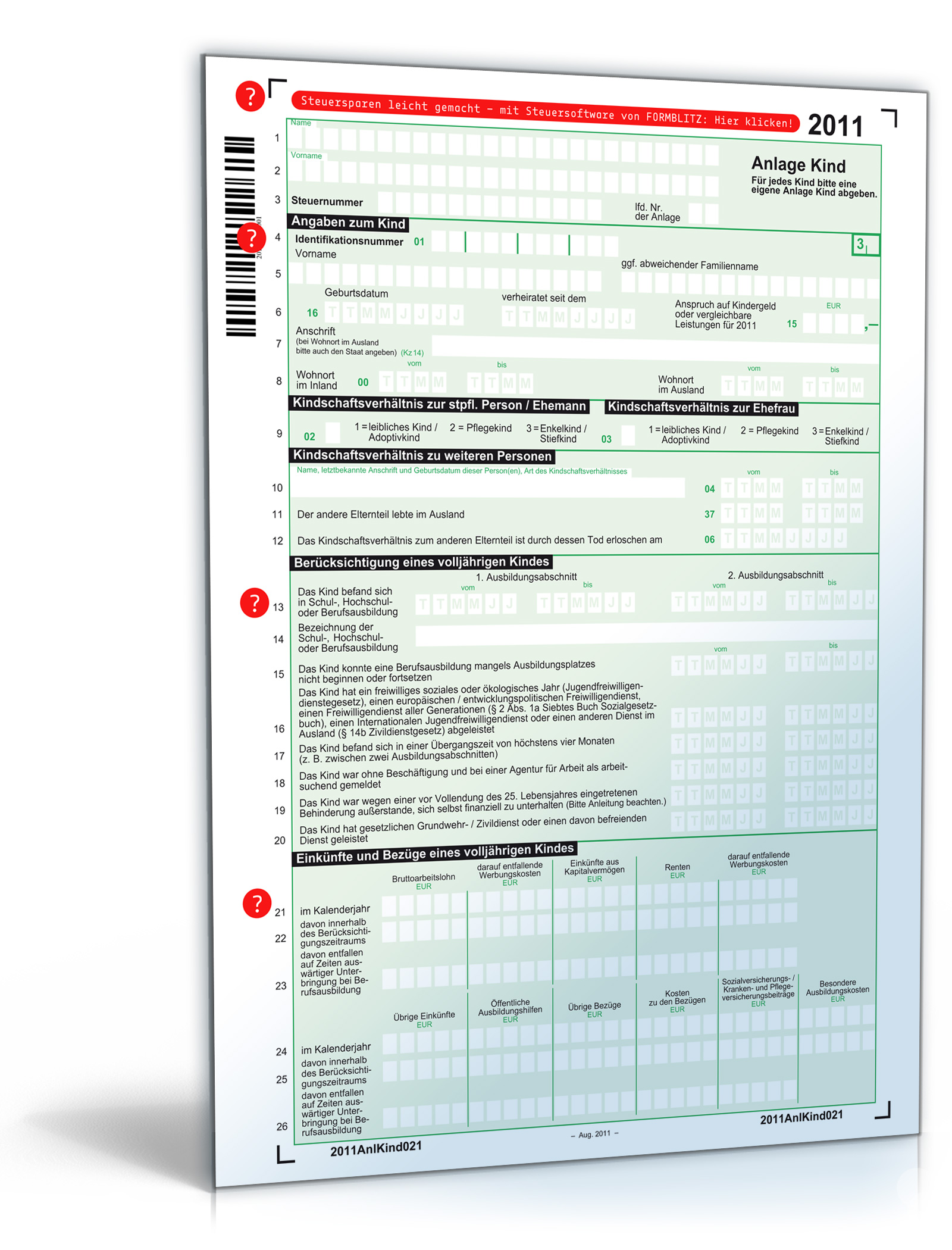 Anlage Kind 2011 Dokument zum Download