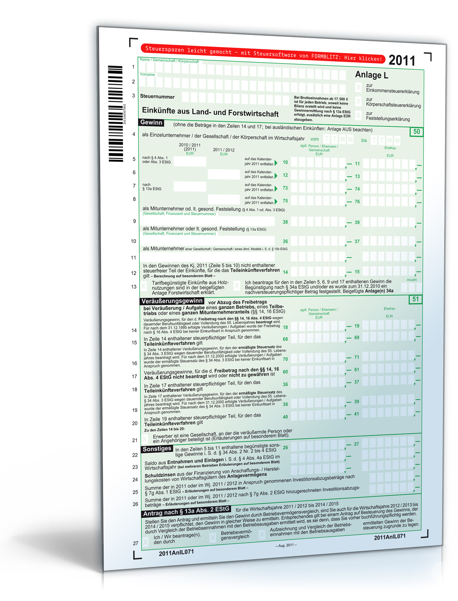 Anlage L 2011 Dokument zum Download