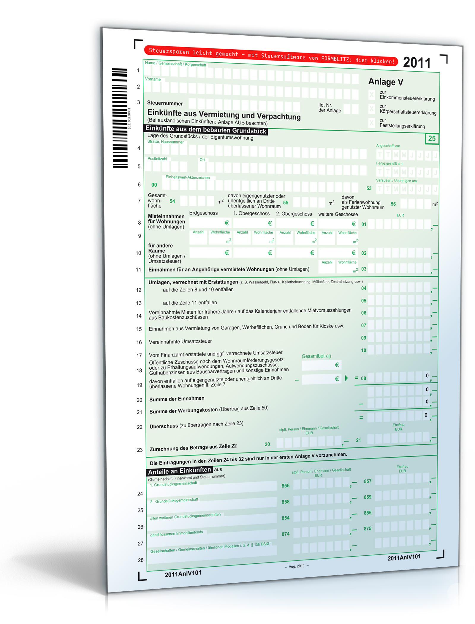 Anlage V 2011 Dokument zum Download