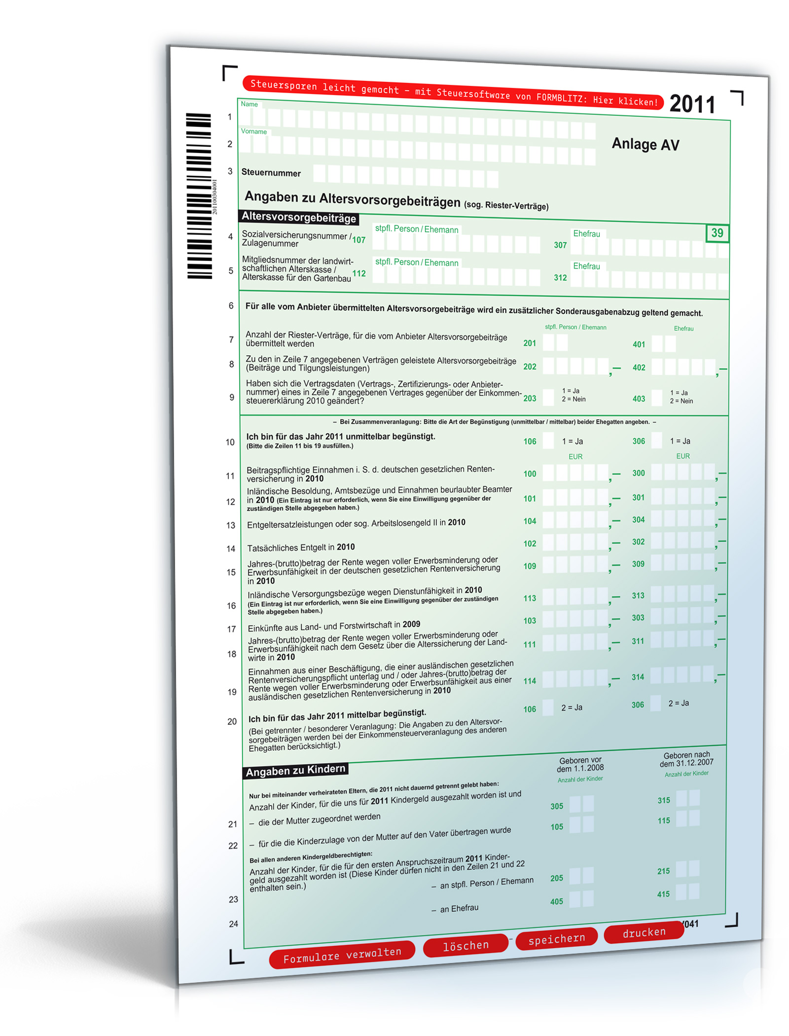 Anlage AV 2011 Dokument zum Download