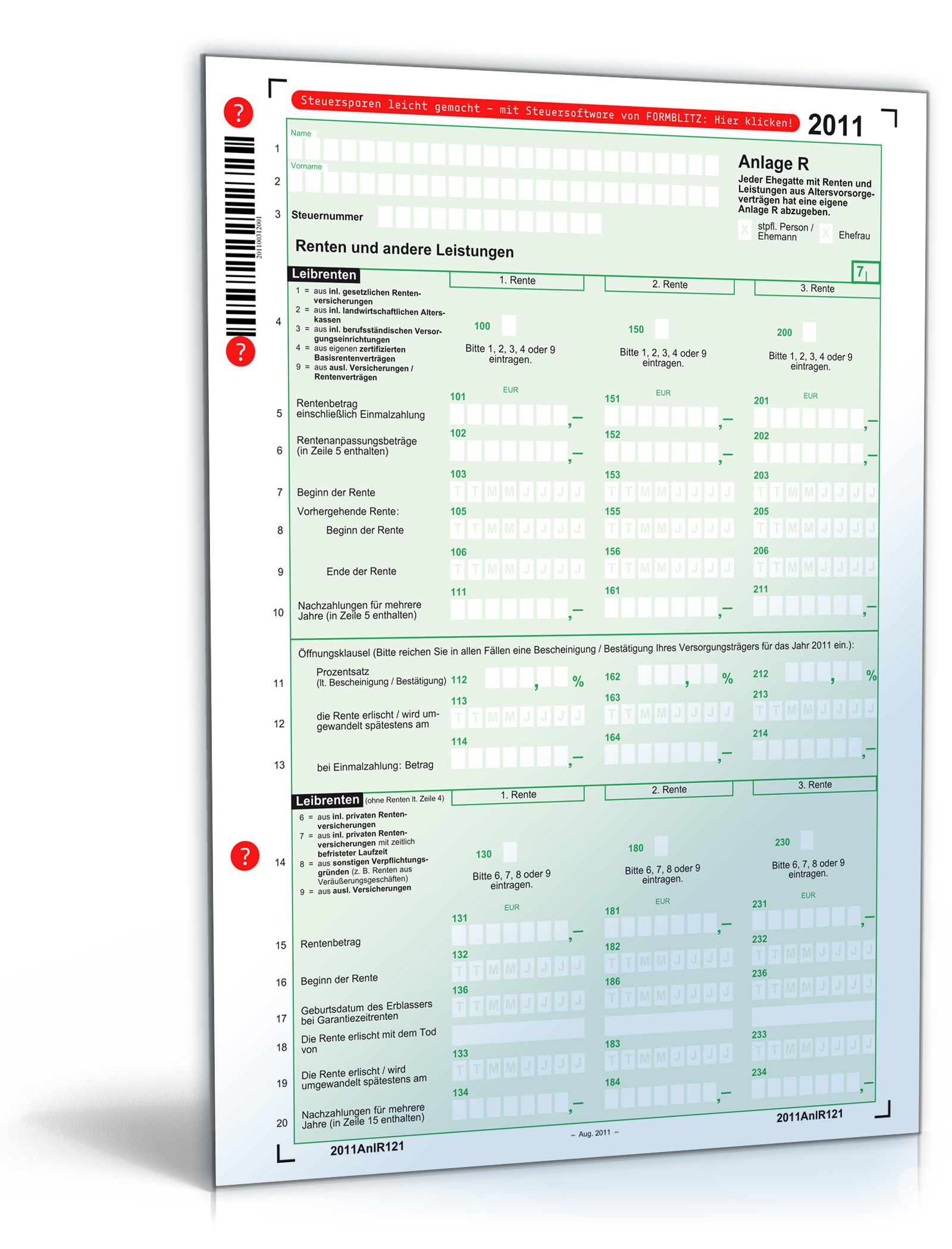 Anlage R 2011 Dokument zum Download