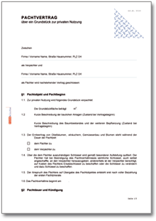 Gaststättenpachtvertrag Dokument zum Download