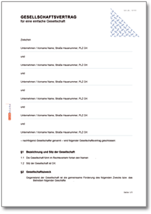 Gesellschaftsvertrag Ch Vertrag Download