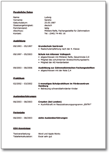 Lebenslauf (Hochschulabsolvent) Dokument zum Download