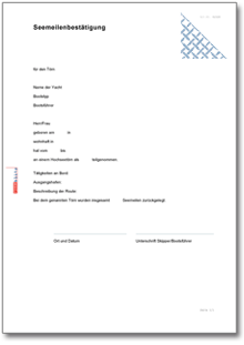 Seemeilenbestätigung Dokument zum Download