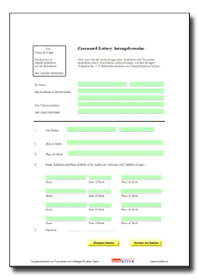 Antrag für die Green-Card-Lottery in den USA Dokument zum Download