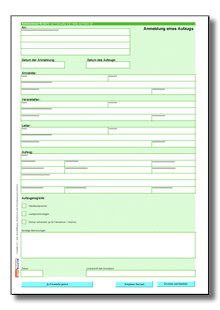 Anmeldung für einen Demonstrationsaufzug Dokument zum Download