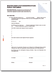 Stiftungstestament Dokument zum Download