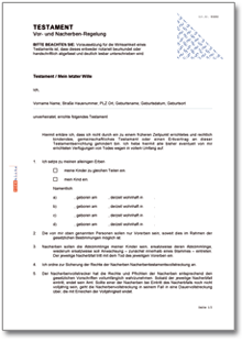 Testament mit Vor- und Nacherbenregelung Dokument zum Download