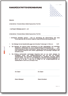 Rangrücktrittsvereinbarung Dokument zum Download