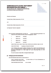 Behindertentestament Dokument zum Download