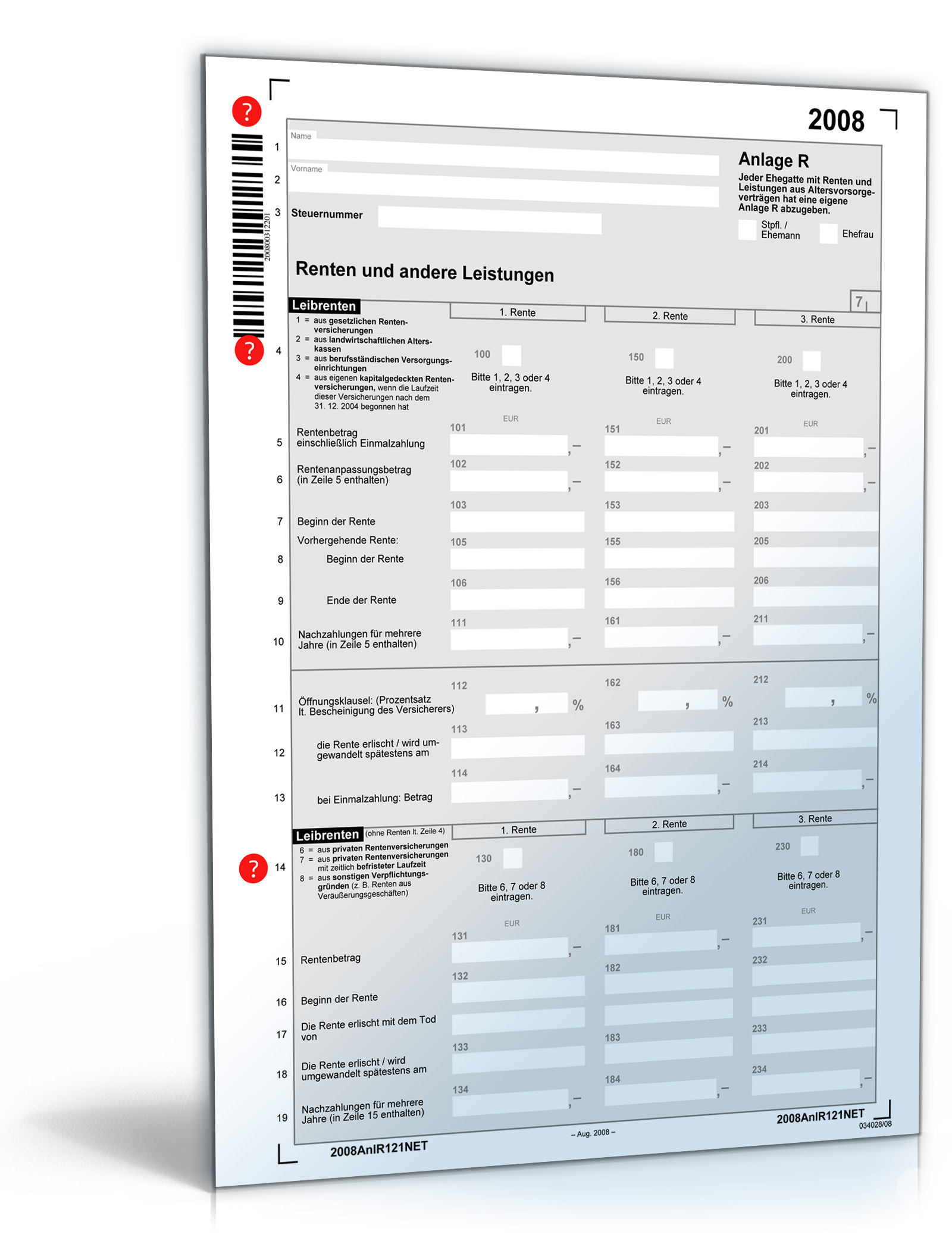 Anlage R 2008 Dokument zum Download