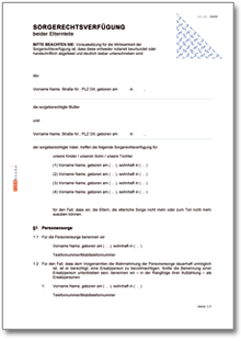 Sorgerechtsverfugung Beider Elternteile De Testament Download