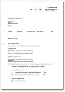 Abtretungsanzeige (allgemein) Dokument zum Download