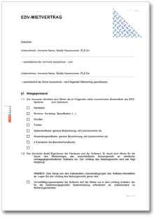 EDV - Mietvertrag Dokument zum Download