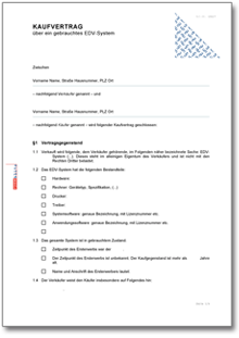 Kaufvertrag über ein gebrauchtes EDV-System Dokument zum Download