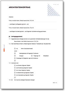 Architektenvertrag Dokument zum Download