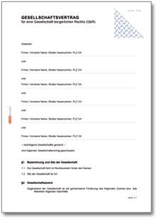 Gesellschaftsvertrag Dokument zum Download