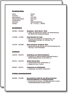 Bewerbungs-Paket Elektroniker Dokument zum Download