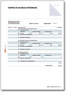 Rechentabelle: Werbungskosten doppelte Haushaltsführung Dokument zum Download