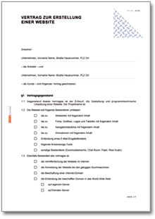 Website-Erstellungsvertrag Dokument zum Download