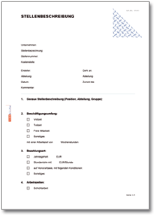 Stellenbeschreibung Dokument zum Download