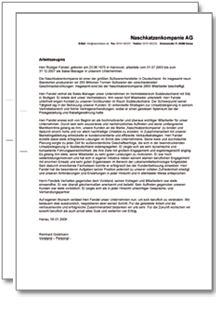 Arbeitszeugnis-Paket (Sales Manager) Dokument zum Download