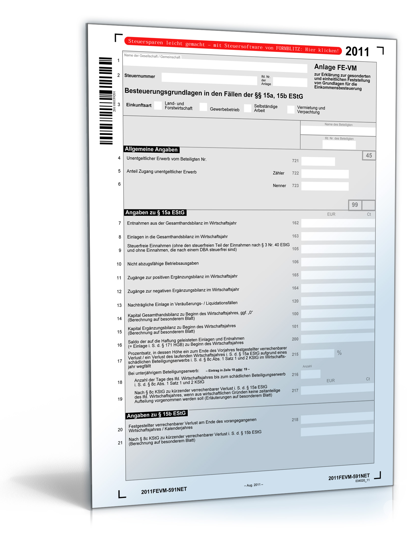 Anlage FE-VM 2011 Dokument zum Download