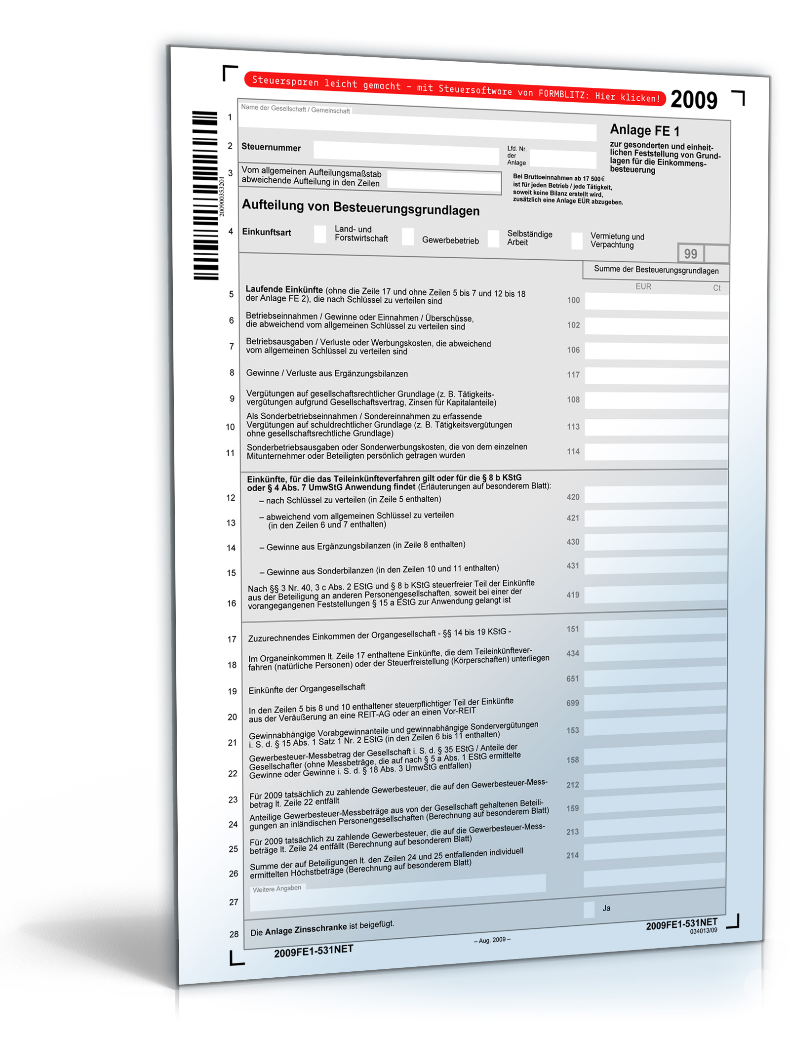 Anlage FE 1 2009 Dokument zum Download