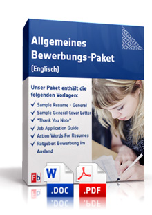 Allgemeines Bewerbungs-Paket (Englisch) Dokument zum Download