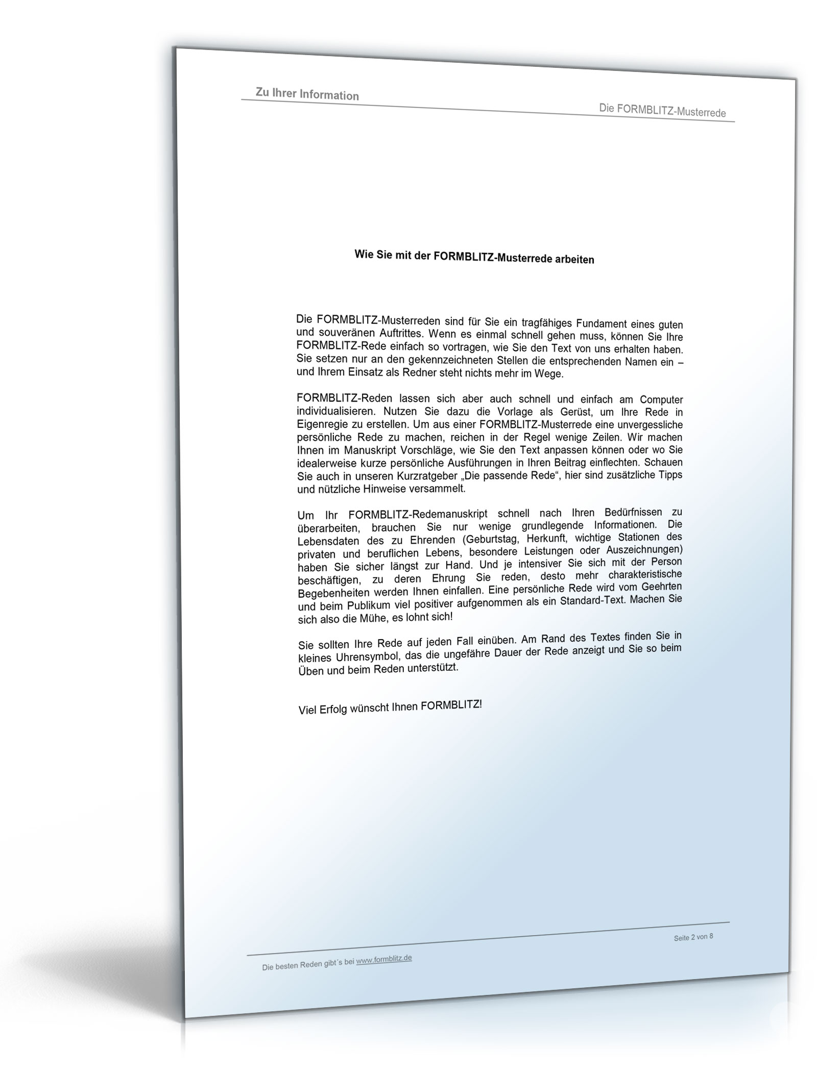 Muster-Rede zum 50. Geburtstag Dokument zum Download